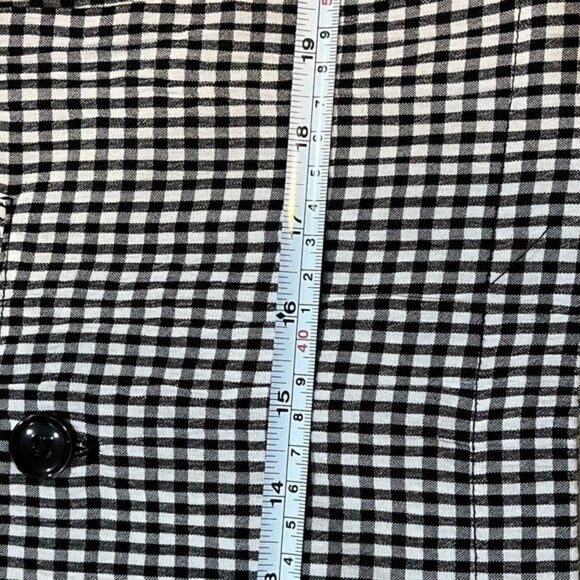 Norm Thompson Womens Blazer Black White Check Button Up Long Sleeve Sz XS - Picture 16 of 16